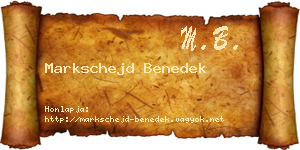 Markschejd Benedek névjegykártya